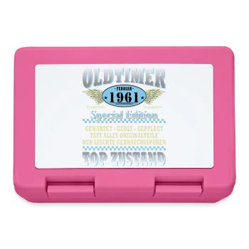 Vintage February Vintage 1961 Man 65th Birthday - Lunchbox - pink - Front