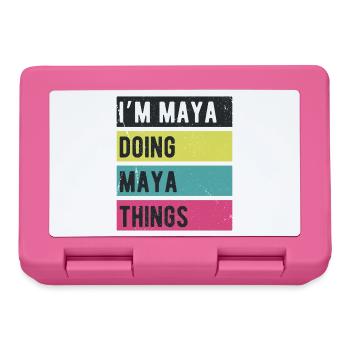 Je suis Maya qui fait des couleurs rétro de Maya Things - Boîte à goûter - rose - Devant