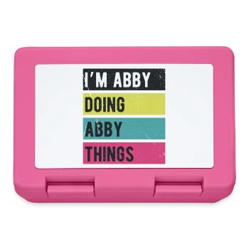 Je suis Abby qui fait des couleurs rétro d’Abby - Boîte à goûter - rose - Devant