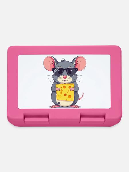 coole Käse Maus mit Sonnenbrille - Brotdose - Pink