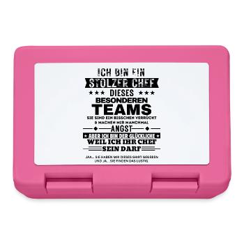 Stolzer Chef dieses besonderen Teams - Brotdose - Pink - Vorne