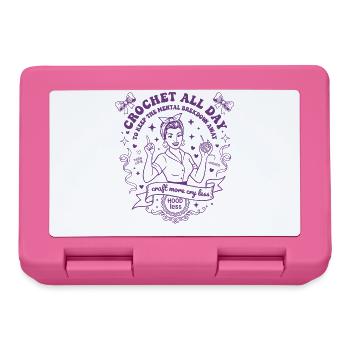 Crochet Lover Crochet All Day Craft More Cry Less - Lunchbox - pink - Front
