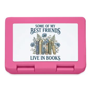Book Lover Vintage Botanical Friends (Navy Text) - Lunchbox - pink - Front
