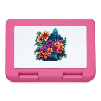 Tropical Blossoms and Mountain Landscape - Lunchbox - pink - Front