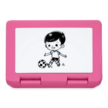 Garçon de football - Boîte à goûter - rose - Devant