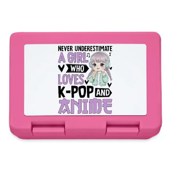 Ne sous-estimez jamais une fille qui aime la K-pop et l’anime - Boîte à goûter - rose - Devant