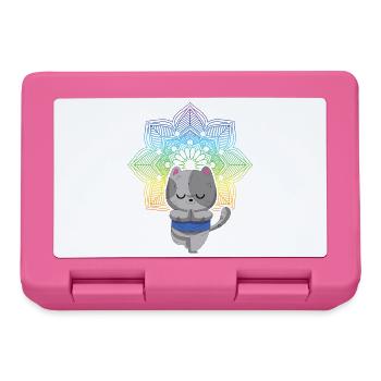 Yoga Cat Meditation Cats Yoga - Lunchbox - pink - Front