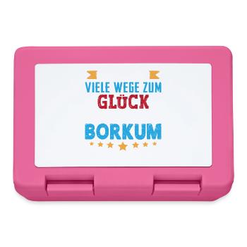 Nordsee Urlaub GIBT VIELE WEGE ZUM GLÜCK BORKUM - Brotdose - Pink - Vorne