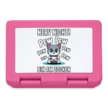 Nerv nicht bin am Zocken Gamer Katze Design - Brotdose - Pink - Vorne