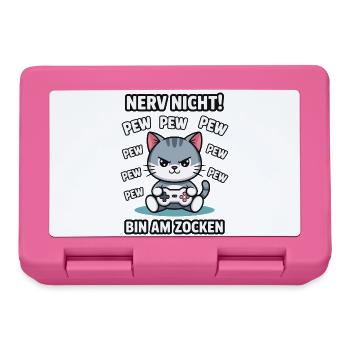 Nerv nicht bin am Zocken Gamer Katze Design - Brotdose - Pink - Vorne