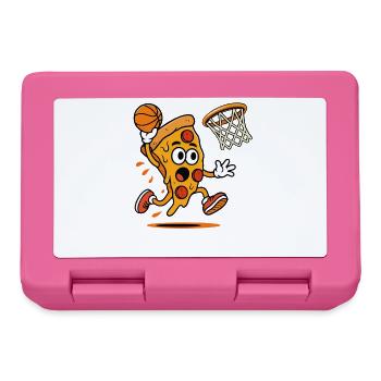 Pizza Slam Dunk Caricature - Lunchbox - pink - Front