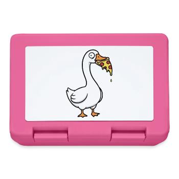 Stupid goose steals pizza - Lunchbox - pink - Front