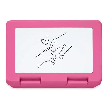 Handshake with heart connection - Lunchbox - pink - Front
