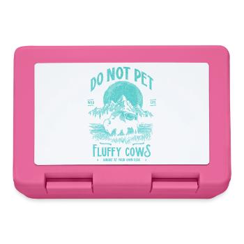 Vintage Buffalo Do Not Pet Fluffy Cows Funny Bison - Lunchbox - pink - Front