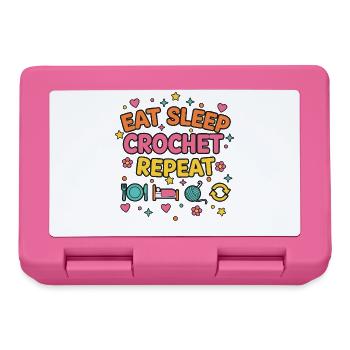 Eat Sleep Crochet Repeat Funny Crochet Lover - Lunchbox - pink - Front