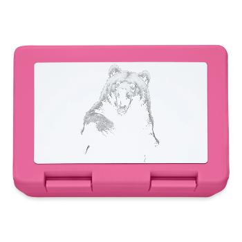 Grizzly Bear Hiking Camping Vintage Brown Bear - Lunchbox - pink - Front