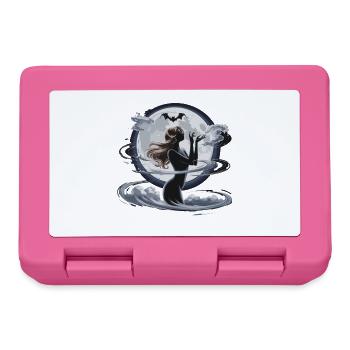 Mystic Moon Goddess Silhouette with Bat - Lunchbox - pink - Front