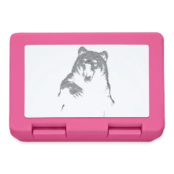 Grizzly Bear Hiking Camping Vintage Brown Bear - Lunchbox - pink - Front