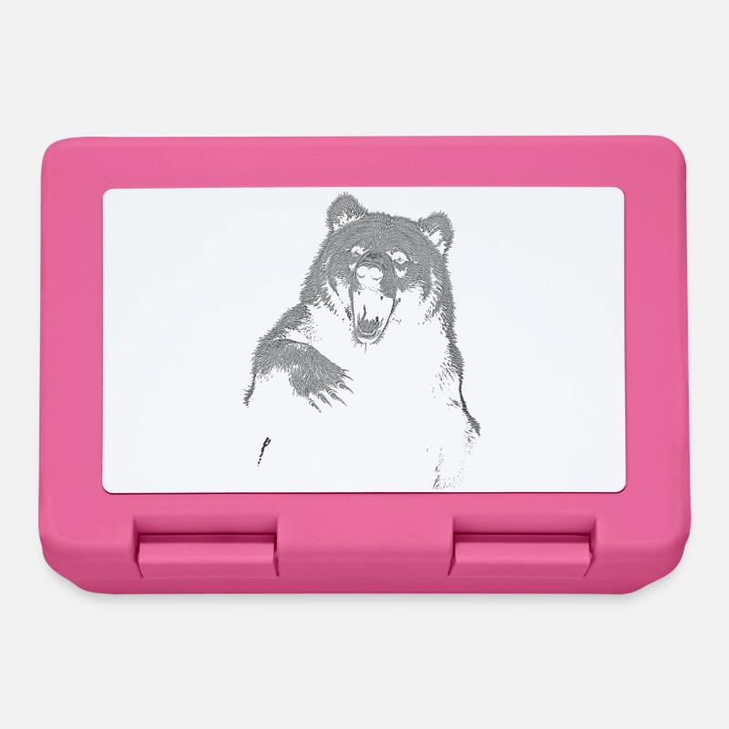 Grizzly Bear Randonnée Camping Ours brun vintage - Boîte à goûter - rose