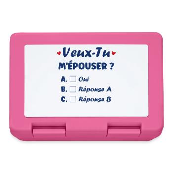Will you marry me? Heart Challenge - Lunchbox - pink - Front