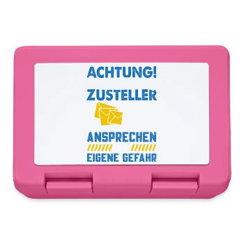 Facteur ATTENTION LIVREUR SURMENÉ - Boîte à goûter - rose - Devant