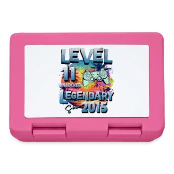 Level 11 Jahre Freigeschaltet seit 2015 Geburtstag - Brotdose - Pink - Vorne