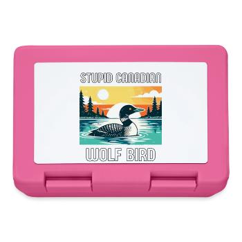 Loon Canadian Unusual Humor - Lunchbox - pink - Front