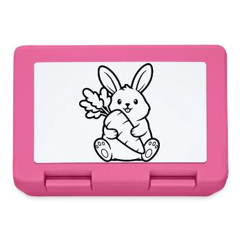 Hase mit Karotte Möhre Ausmalen Vektor - Brotdose - Pink - Vorne