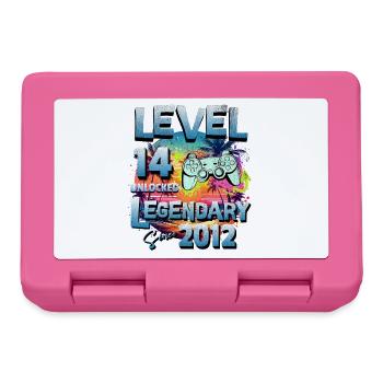 Level 14 Jahre Freigeschaltet seit 2012 Geburtstag - Brotdose - Pink - Vorne