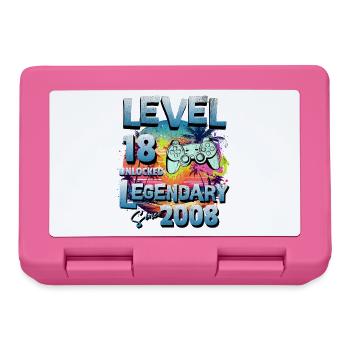 Level 18 years Unlocked since 2008 Birthday - Lunchbox - pink - Front