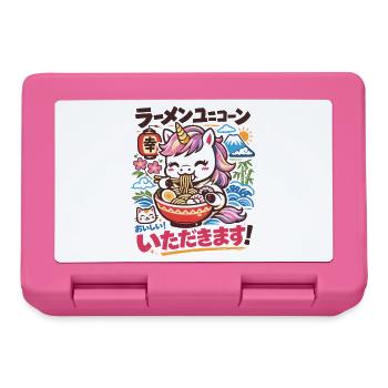 Kawaii Einhorn | Ramen | Nudelsuppe | Fast Food  - Brotdose - Pink - Vorne