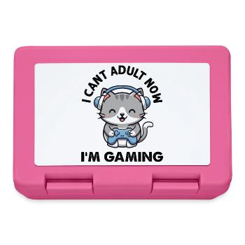 Je ne peux plus être adulte maintenant, je joue drôle, gamer chat - Boîte à goûter - rose - Devant