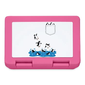 Penguin Jump Into The Water Pocket Design - Lunchbox - pink - Front