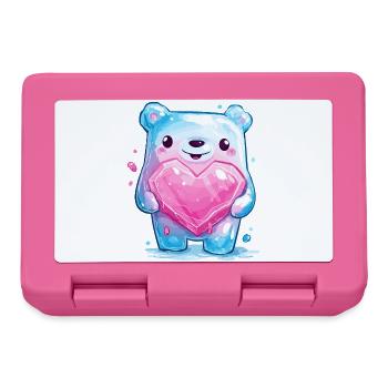 Cuddly bear with heart crystal - Lunchbox - pink - Front