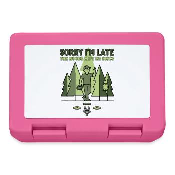 Désolé pour le retard Les bois ont gardé mes disques Disc golf - Boîte à goûter - rose - Devant