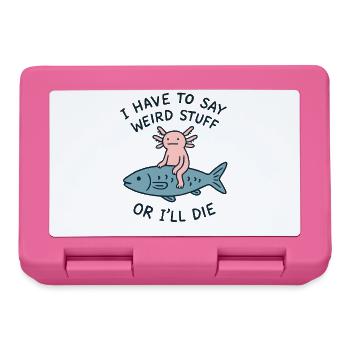 Axolotl Spruch Meme Humor Lustig Geschenkidee - Brotdose - Pink - Vorne