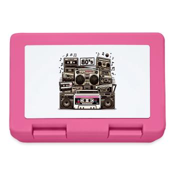 Cassette Era Boombox Collage - Lunchbox - pink - Front