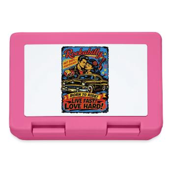 Rockabilly Vintage 50s Rock & Roll | Born to ride - Lunchbox - pink - Front
