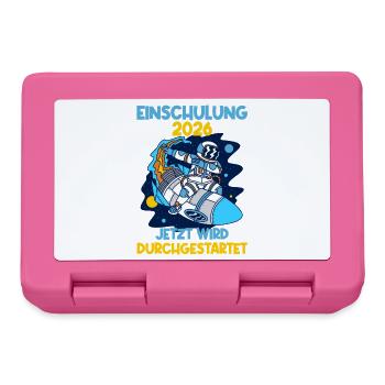 School enrollment 2026 rocket schoolchild school introduction - Lunchbox - pink - Front