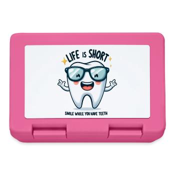 Dent souriante avec lunettes de soleil - Boîte à goûter - rose - Devant