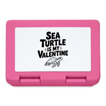 Sea Turtle is My Valentine - Lunchbox - pink - Front