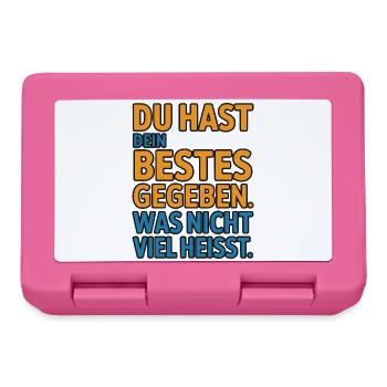 You did your best, which doesn't mean much - Lunchbox - pink - Front