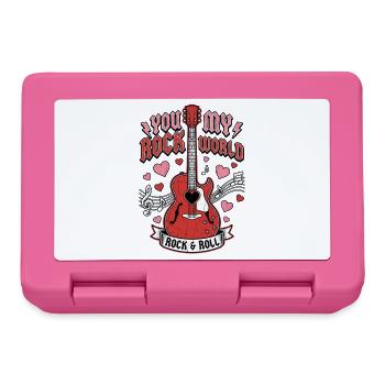 Tu fais vibrer mon monde Guitariste Musicien Valentine - Boîte à goûter - rose - Devant