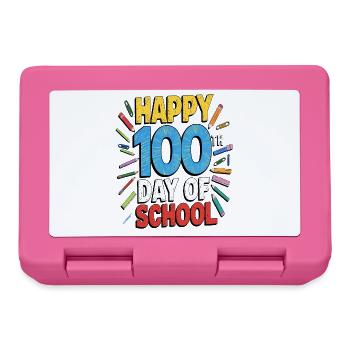 Hundredth Day of School Jubilee Design - Lunchbox - pink - Front