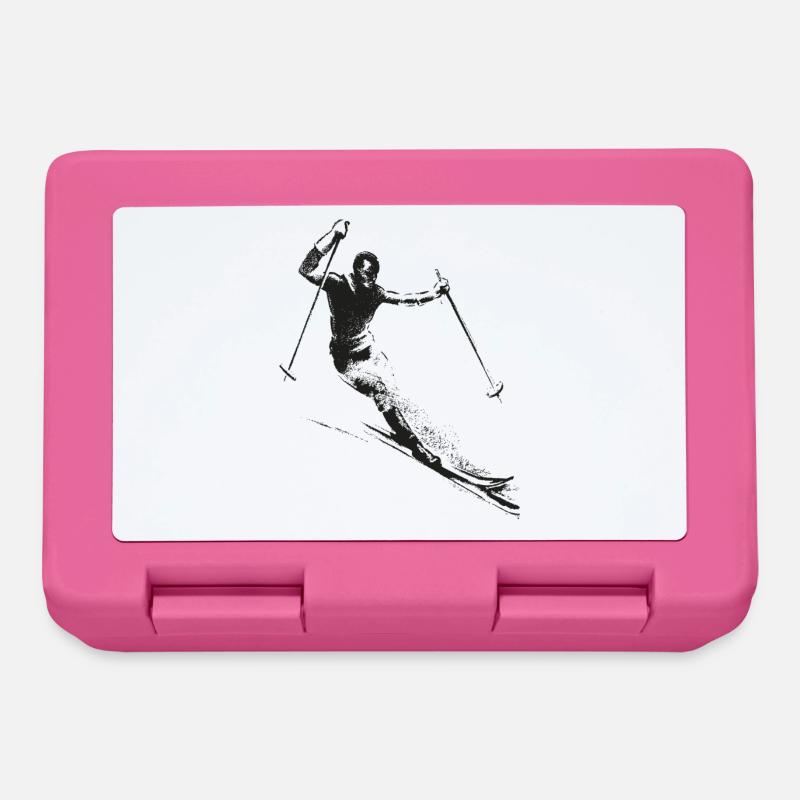 Rétro Skier - Boîte à goûter - rose