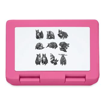 Night Bat Silhouettes Pattern - Lunchbox - pink - Front
