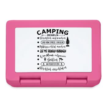 Echte Camping Regeln Outdoor Abenteuer - Brotdose - Pink - Vorne