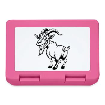 Goat mischievous black sketch - Lunchbox - pink - Front