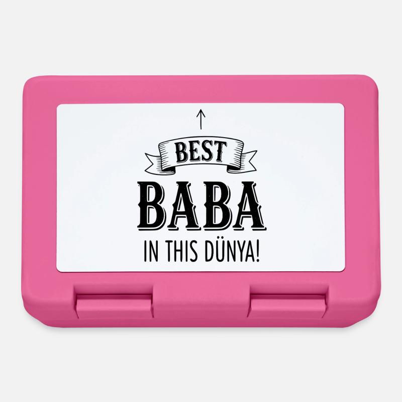 Best Baba in this Dünya - Bester Vater Geschenk - Brotdose - Pink
