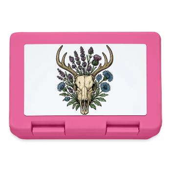 Hirschknochen mit Blumenkranz - Brotdose - Pink - Vorne